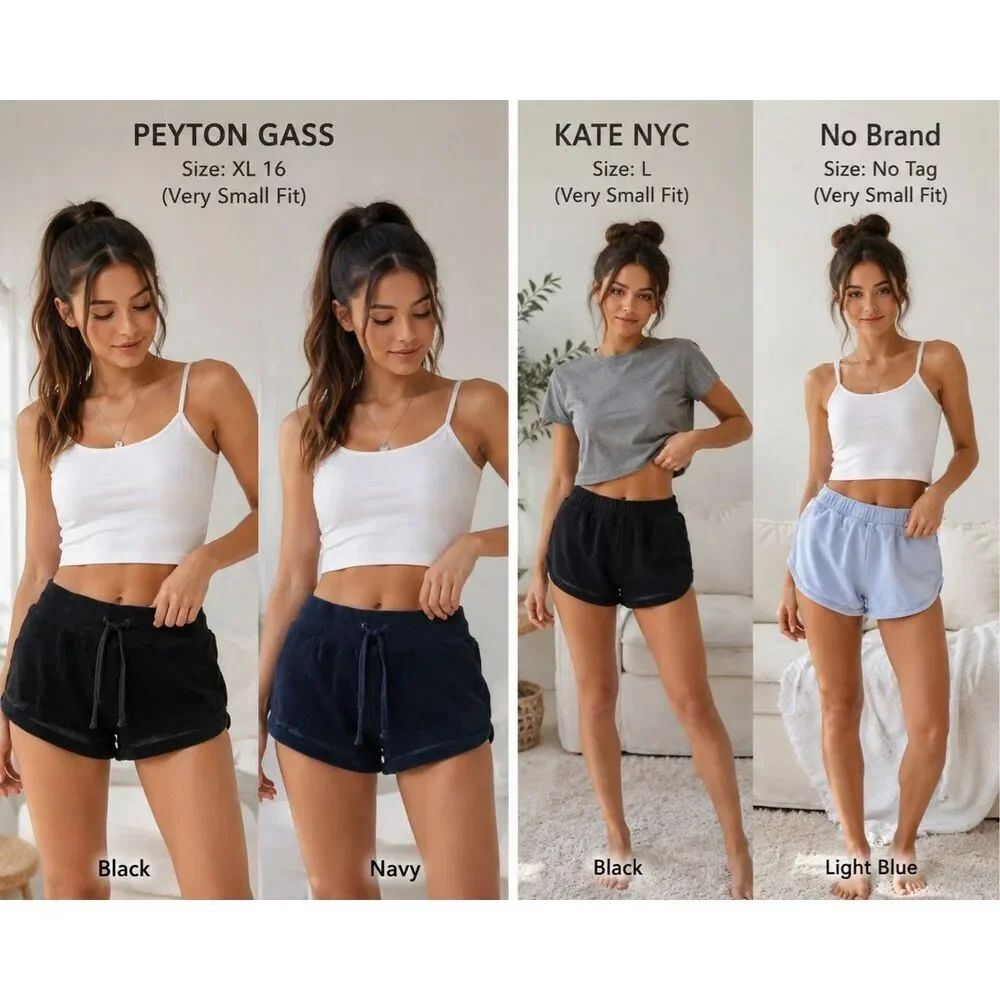 Set of 4 Girls Lounge Shorts Bundle XL 16 L Peyton Gass KATE NYC
